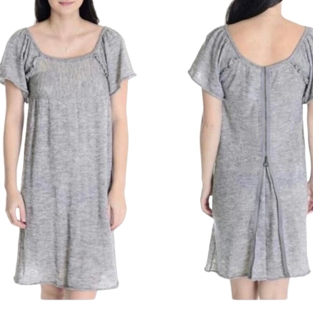 Anthropologie MOTH Alpaca Wool Blend Soft Lined Gray Dress - Large